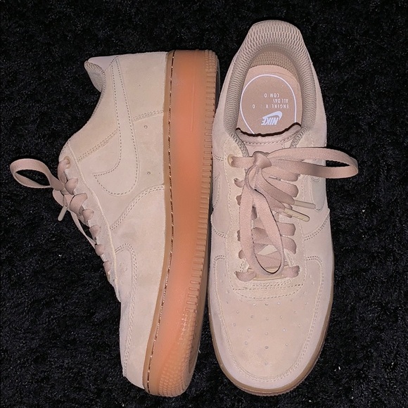 Nike Shoes - TAN SUEDE NIKE AIR FORCE 1s